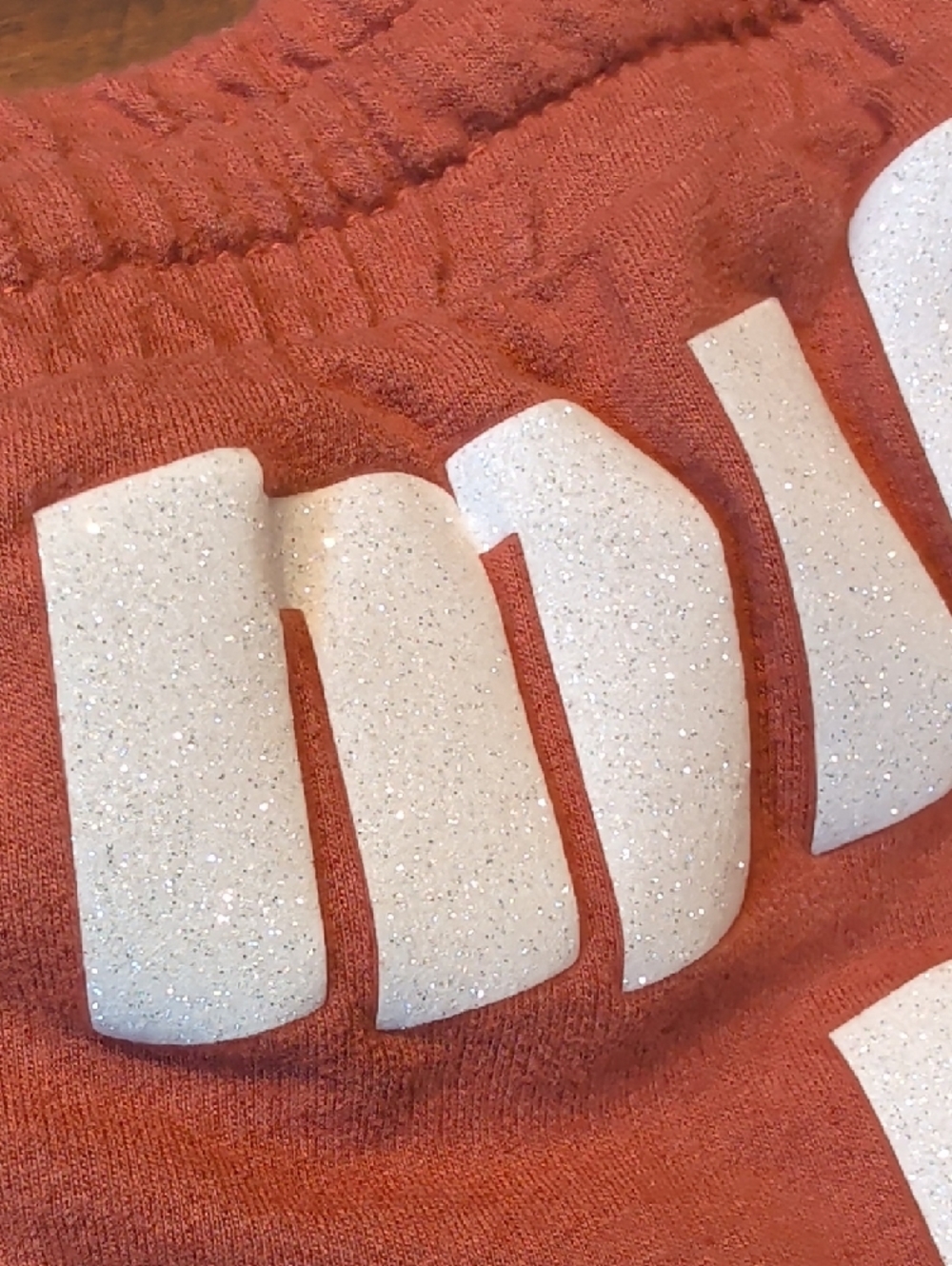 "Mikes Ass" Red Graphic Casual Shorts with White Glitter Print - Picture 8 of 9